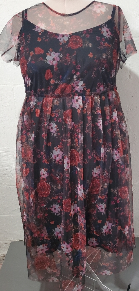 Torrid Floral Mesh Midi Dress